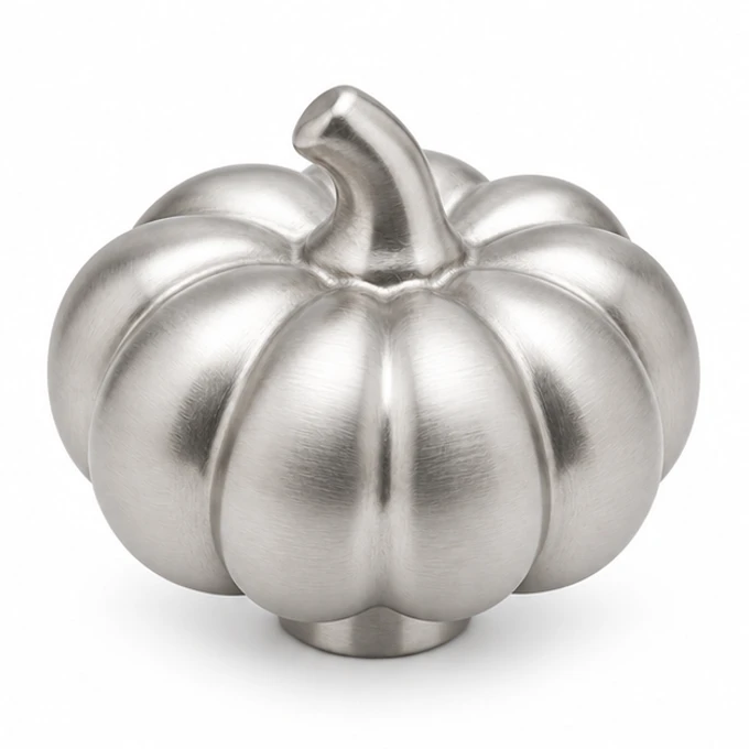 Pumpkin knob in satin stainless