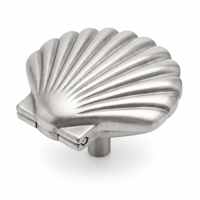 Scallop knob in satin stainless